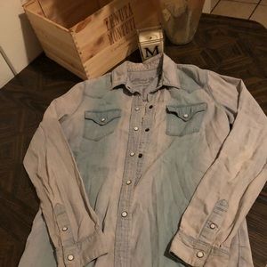 Pearl snap denim button up.